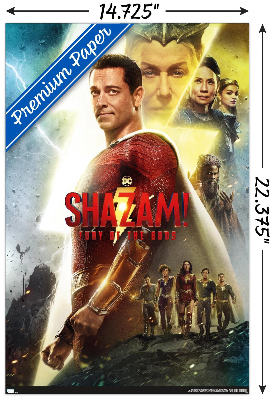 DC Comics Movie Shazam! Fury of the Gods - One Sheet Wall Poster, 14.725" x 22.375"