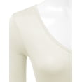 thumbnail image 4 of Doublju Women's Long Sleeve V-Neck Stretchy Bodysuit Tops (Plus Size Available), 4 of 5