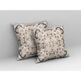thumbnail image 4 of 18" X 18" White And Blue Abstract Blown Seam Suede Throw Pillow, 4 of 5