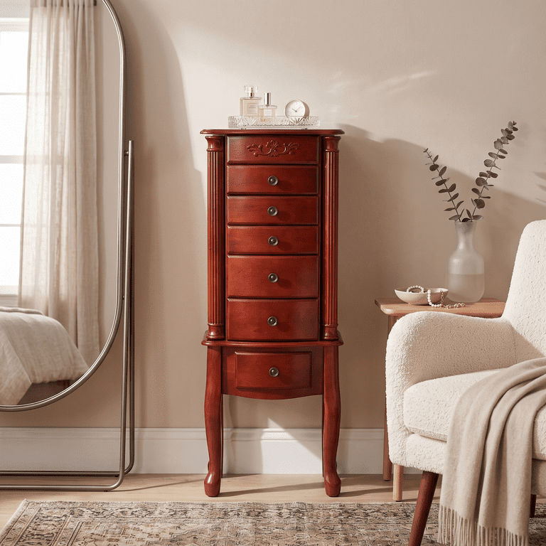 Hives & Honey Morgan Jewelry Armoire - Cherry - Walmart.com