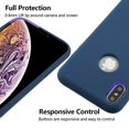 thumbnail image 4 of Kaleidio Case For Apple iPhone XS Max (6.5") [Liquid Silicone] Smooth Hybrid Protector [Soft Microfiber Interior] Skin Cover w/ Overbrawn Prying Tool [Blue], 4 of 6