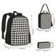 thumbnail image 2 of Balery Houndstooth Black And White Mochila escolar 3 en 1 para niños: mochila resistente con lonchera térmica y estuche para lápices. Mochila escolar para niños y niñas., 2 of 7