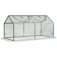 thumbnail image 1 of Outsunny 47"x24"x24" Portable Mini Tunnel Greenhouse with 2 Windows, Clear, 1 of 10