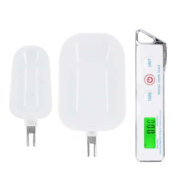 Báscula digital de cuchara para el hogar, portátil, de acero inoxidable, para cocina, para hornear harina, té y especias, 500 g/0,1 g, color blanco