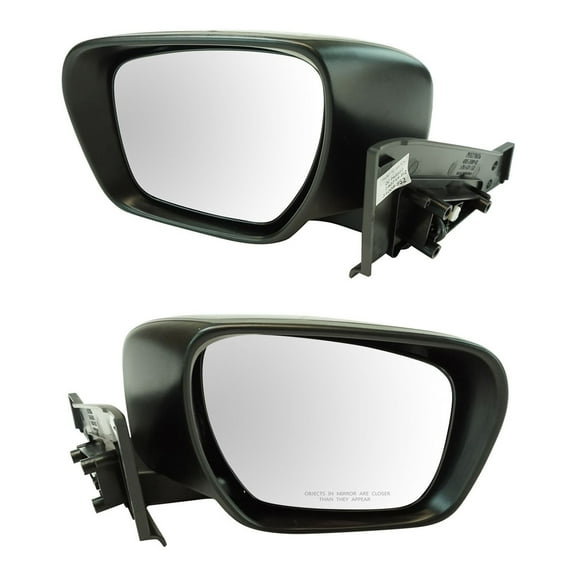 TRQ Mirror Power Heated Smooth Black Pair Kit Set of 2 for 06-10 Mazda 5 New MRA04172