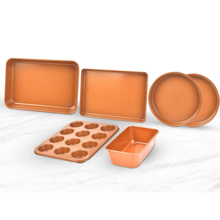 Eternal 6 Piece Nonstick Bakeware Set Ceramic Infused Copper - NEW IN BOX!  FAST!
