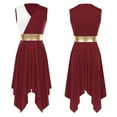 thumbnail image 7 of iiniim Women's Asymmetrical Praise Dance Sleeveless Color Block Liturgical Worship Dance Dress, 7 of 7