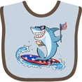 thumbnail image 3 of Inktastic Fourth of July Shark Surfing Boys or Girls Baby Bib, 3 of 4