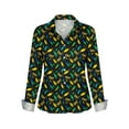 thumbnail image 5 of Wowcloth Women's Long Sleeve Blouse, Carnival Style Satin Fabric with Button-Up Front and Lapel Collar for Party and Daily Wear, 5 of 5