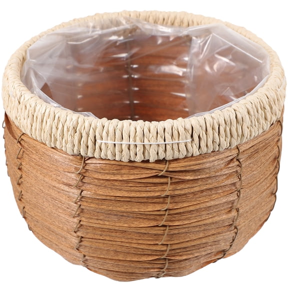 Natural Handwoven Woven Planter Basket 1 Set Rattan Plant Pot Container Farmhouse Style