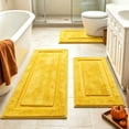 thumbnail image 3 of Bathroom Rugs Set 3, Yamaziot Non Slip Bath Runners, Washable Soft Shaggy Plush Absorbent Microfiber Shower Rug with Toilet Mat, Fall Yellow, 3 of 10