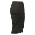 thumbnail image 3 of Doublju Women's Slim-Fit Ruched Long Pencil Skirt (Plus Size Available), 3 of 3