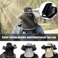 thumbnail image 3 of Men Sun Hat with 2 Solar Fan Fishing Hats Wide Brim For Summer ^ Camping, 3 of 9