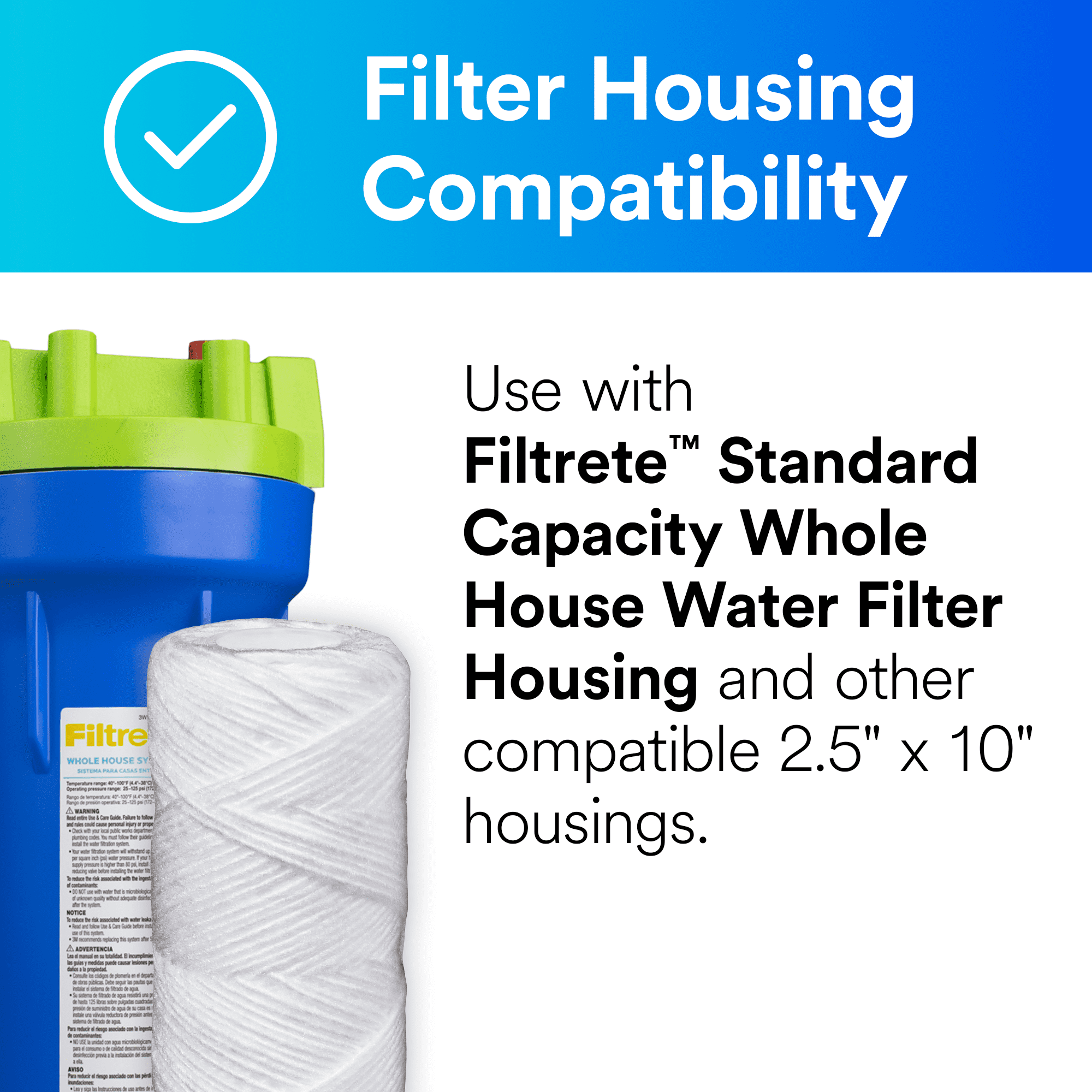 Filtrete Standard Capacity Whole House String Wound Replacement Water Filter, 3WH-STDSW-F02
