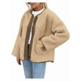 thumbnail image 3 of Women'S Winter Coats Long Sleeve Button Up Fuzzy Fleece Jackets Outerwear Fall Fashion Clothes Khaki S, 3 of 9