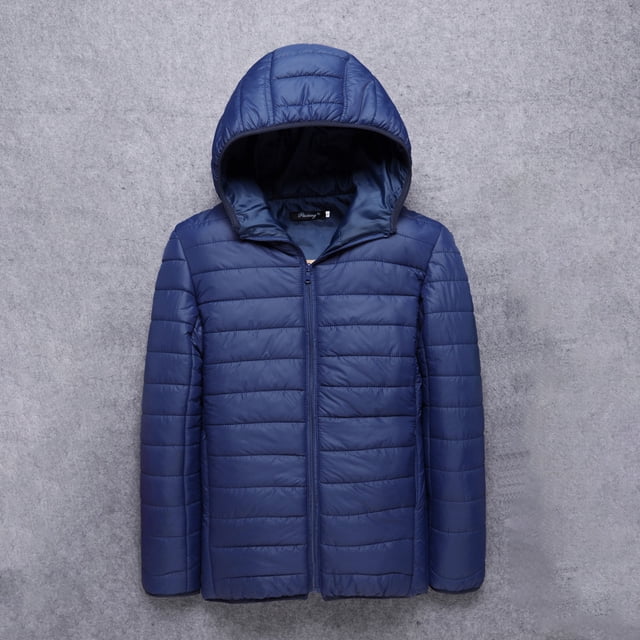 Dvkptbk Men's Fall Winter Jacket Thickened Hooded Cotton Jacket Zipper Jacket Long-sleeved Jacket