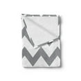 thumbnail image 2 of Grey Soft Flannel Fleece Throw Blanket, Grey and White Chevron Pattern Classic Geometrical Horizontal Zig Zag Stripes Retro, Cozy Plush for Indoor and Outdoor Use, 50" x 60", Grey White, by Ambesonne, 2 of 5
