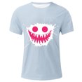 thumbnail image 4 of Dagegui Men's Graphic T-Shirts Summer Crew Neck Short Sleeve Tops Casual Loose Fit Tee Streetwear Soft Comfy Daily Shirts Light Blue XXXL, 4 of 4