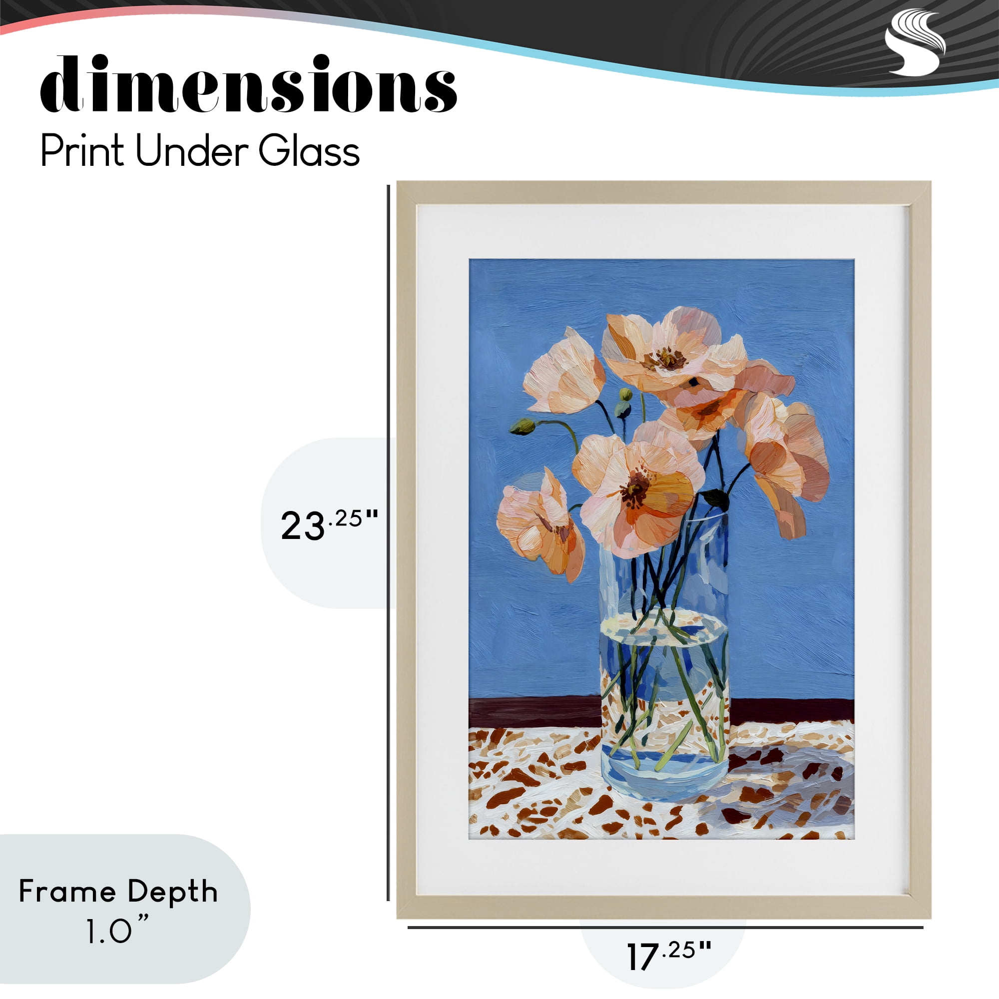 Stupell Industries Bright And Pink Poppies Birch Framed Print Under Glass, design by Petal Prints Design