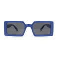 thumbnail image 2 of Kids Size Square Rectangle Thin Plastic Mod Fashion Minimal Sunglasses Navy - Black, 2 of 4