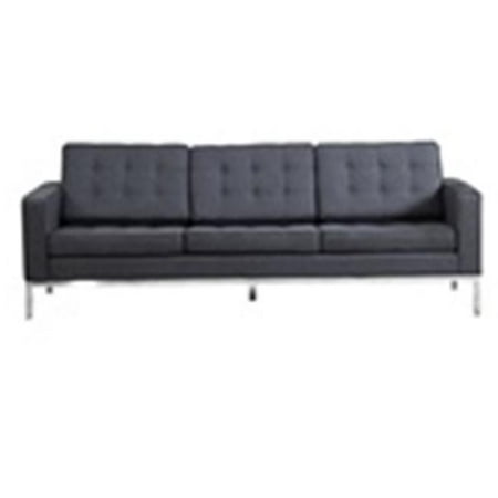 Fine Mod Imports FMI2214-3black Button Sofa in Wool, Black