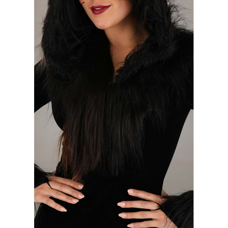 Costume Black Wolf Fur Coat BLACK FAUX-FUR DEVIL JACKET – 017 Shop