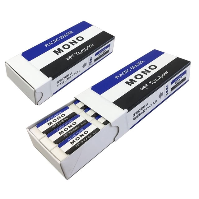 Borrador Rectangular Tombow JHA-061 Mono Mono Caja de 18 Piezas Blanco
