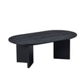 thumbnail image 3 of Tcbosik Oval Coffee Table, 39.3" Modern Cocktail Table with Pedestal, Center Table for Living Room, Black, 3 of 9