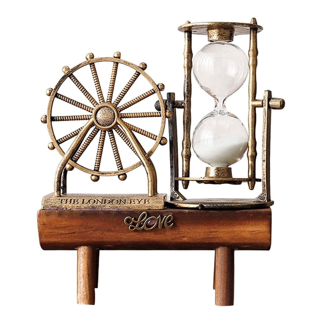 retro Rueda Temporizador decorativo vintage Arte de metal creativo para BLESIY Reloj de arena de estilo retro