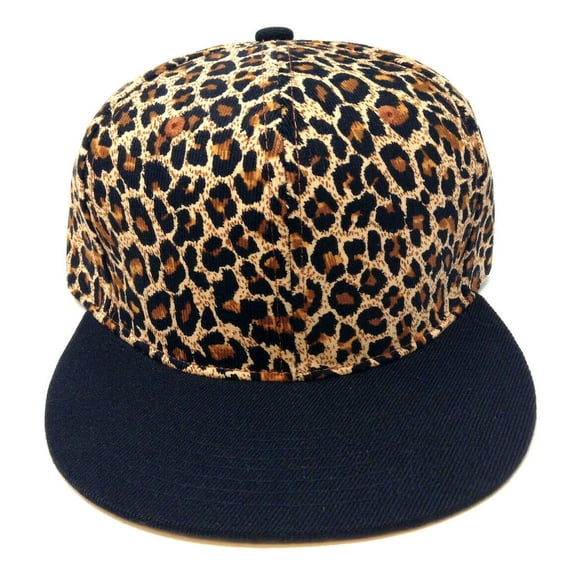 2 Tone Cheetah / Leopard Print Crown & Black Bill Snapback