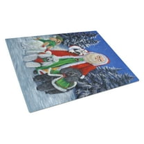 Carolines Treasures PPP3150LCB Poodle Christmas Santa Glass Cutting Board Large, 12H x 16W, multicolor