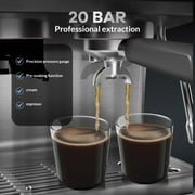 Espresso Machine 20 Bar, Professional Espresso Maker with Milk Frother Steam Wand, Compact Espresso Coffee Machine with 96oz Removable Water Tank for Cappuccino, Latte
