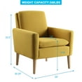 thumbnail image 3 of Lohoms Arm Lounge Chair, Modern Accent Fabric Chair Single Sofa Comfy Upholstered Arm Chair Living Room Home Office Furniture, Mustard Yellow, 3 of 8