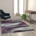 thumbnail image 7 of Flash Furniture Rylan Rectangular Contemporary Grey, Purple Area Rug, 5' x 7', 7 of 7
