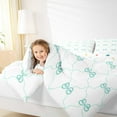 thumbnail image 4 of jejeloiu Kawaii Bow Tie Queen Comforter Set,Green White Bedding Sets,Cute Bowknot Ribbon Bedding Comforter Set For Girls Boys,Luxury Bedroom Decor Reversible,3 Pieces, 4 of 8