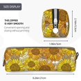 thumbnail image 3 of Pofeuu Sunflowers1 Print Leather Pencil Case, Leather Pencil Pouch Large Capacity, Big Pencil Pouch with Zipper Vintage Pen Bag Fountain Pen Holder, 3 of 7