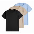 thumbnail image 2 of Pack 3 Playeras Deportivas Mujer Cuello Redondo,Black Khaki Lightblue,XXL, 2 of 7