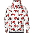 thumbnail image 7 of Fotbe Men's Hoodie with Red Wheeled Tractors Pattern - Kangaroo Pocket Pullover Hooded Sweatshirt, Perfect for Daily Wear, Travel, and Home-Large, 7 of 7