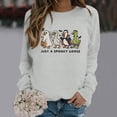 thumbnail image 5 of Funny Goose Womens Pullover Crewneck Long Sleeve Autumn Winter Solid Graphic Sweater Casual Halloween Party Tops Light Gray S, 5 of 5