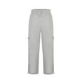 thumbnail image 4 of Awdenio Mens Cargo Pants Drawstring Elastic High Waisted Cargo Pants Women with Pockets, Joggers Relaxed Fit, 4 of 5
