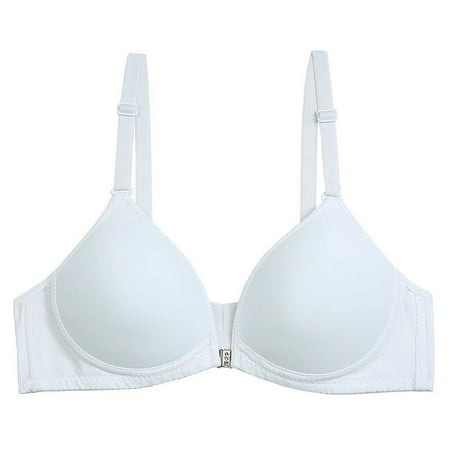 

Clearance Fashion Sexy Thin Section Front Buckle Smooth No Trace No Steel Ring Gathered Bra white 80