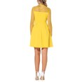 thumbnail image 4 of INSPIRE CHIC Vestido de Mujer de Malla con Corazón, Manga Larga Sheer, Estilo Gótico, Vestido de Cóctel Mini XS Amarillo, 4 of 6
