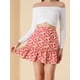 thumbnail image 2 of Allegra K Falda Floral Minifalda Con Volantes A-Línea Para Mujer Rosa S, 2 of 6