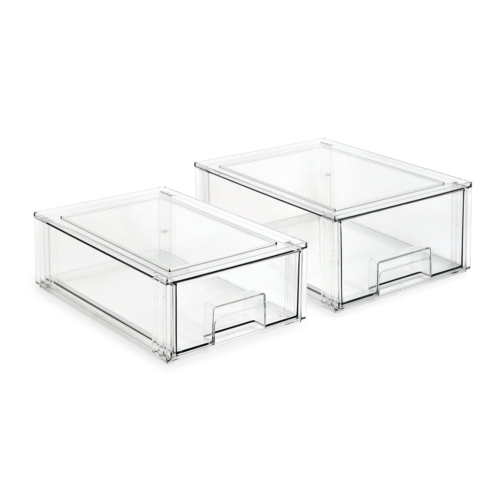 12x8x3 Plastic Lab Tray Rectangle Utility Stackable Box Craft Organizer  White