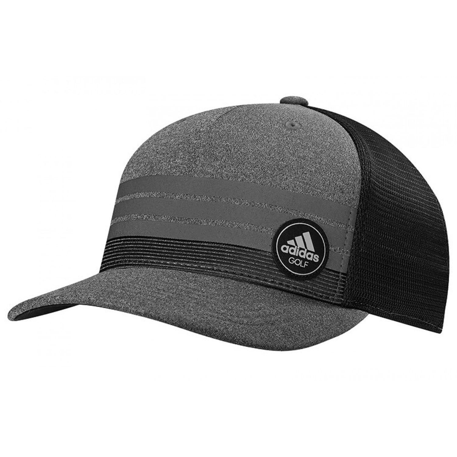 NEW Adidas Golf Stripe Trucker ClimaCool Grey/Black Adjustable Snapback