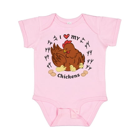 

Inktastic I Heart My Chickens Gift Baby Boy or Baby Girl Bodysuit