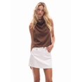 thumbnail image 4 of Women's Tank Tops Halter Draped Front Backless Womens Summer Tops Elegant Camisole Tops Brown M, 4 of 6