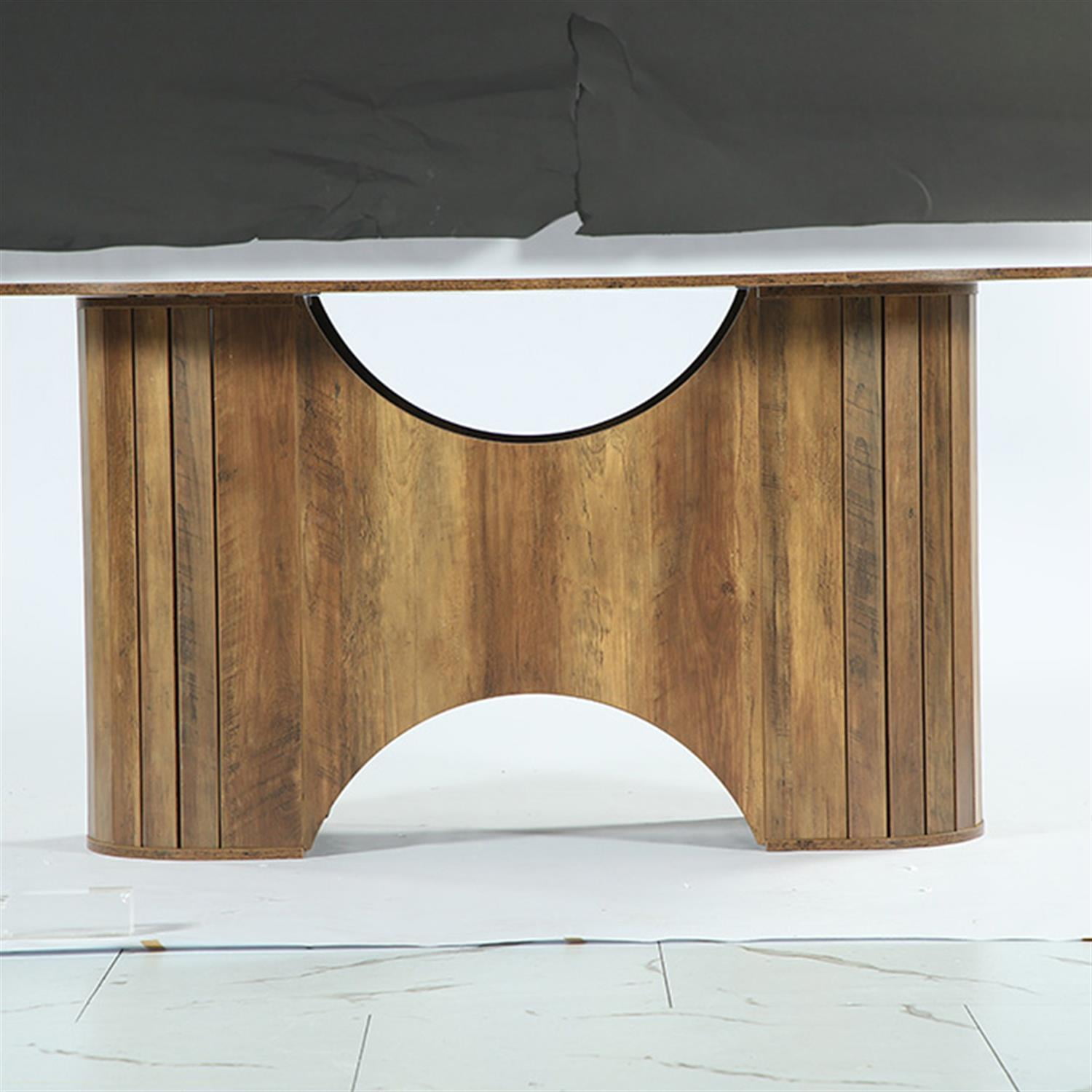 Demi Bonn 63" Dining Table, Farmhouse Kitchen Table for 4, Oval Dinner Table for Dining Room, Home Office, Living Room Furniture, Brown