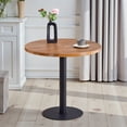 thumbnail image 2 of Tcbosik 31.5" Round Dining Table, Modern Accent Table with Metal Legs for Living Room, Kitchen, Wood Color+Black, 2 of 9