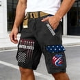 thumbnail image 3 of Independence Day Shorts for Men 2026 Summer Casual Us Flag Print Straight Leg Cargo Shorts with Pockets, 3 of 6
